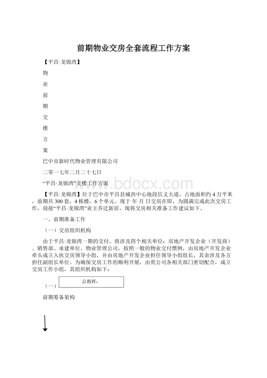 前期物业交房全套流程工作方案Word下载.docx