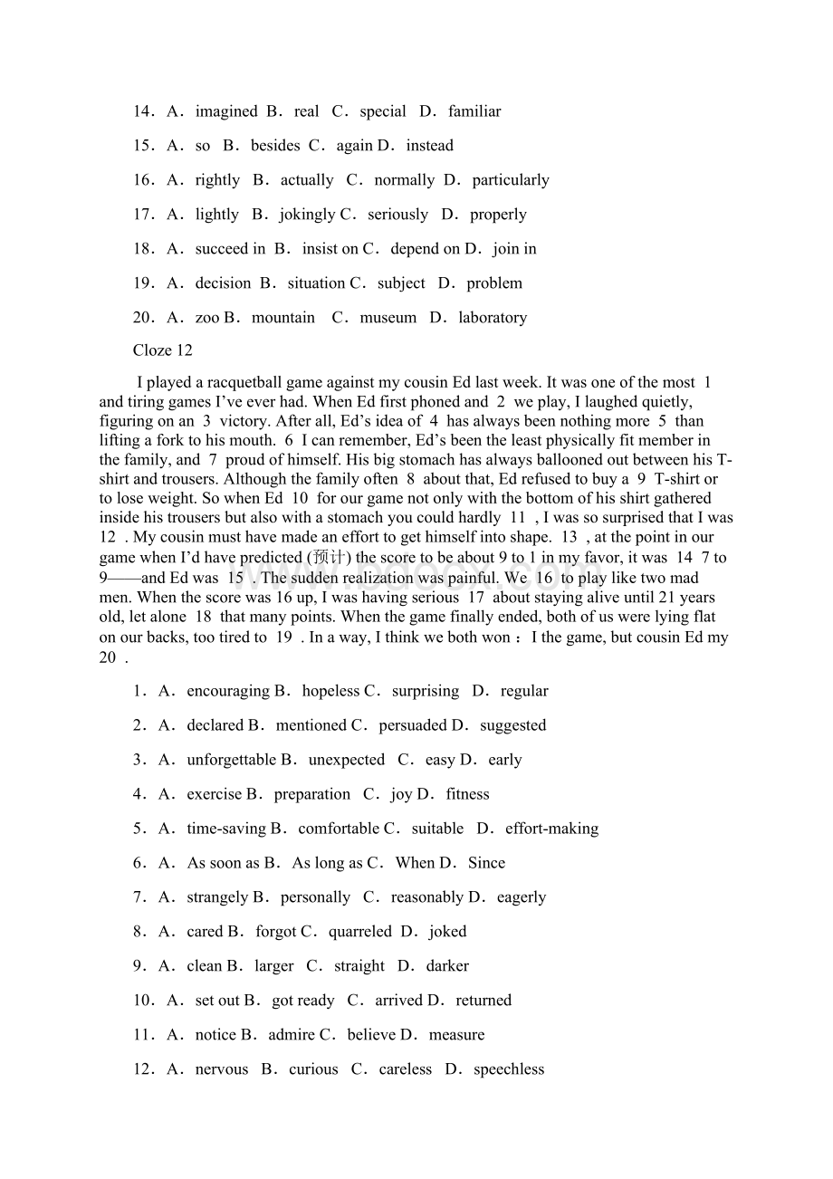 2Cloze1120 完形填空练习及答案1124.docx_第2页