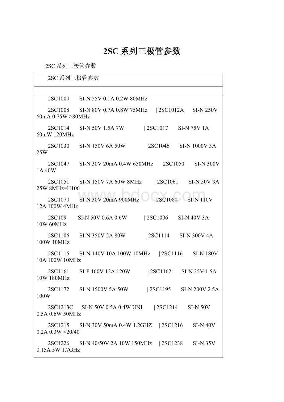 2SC系列三极管参数.docx_第1页