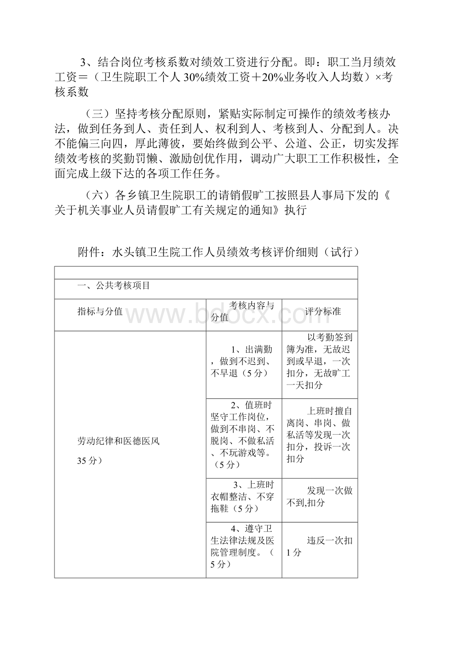 卫生院绩效工资实施方案.docx_第3页