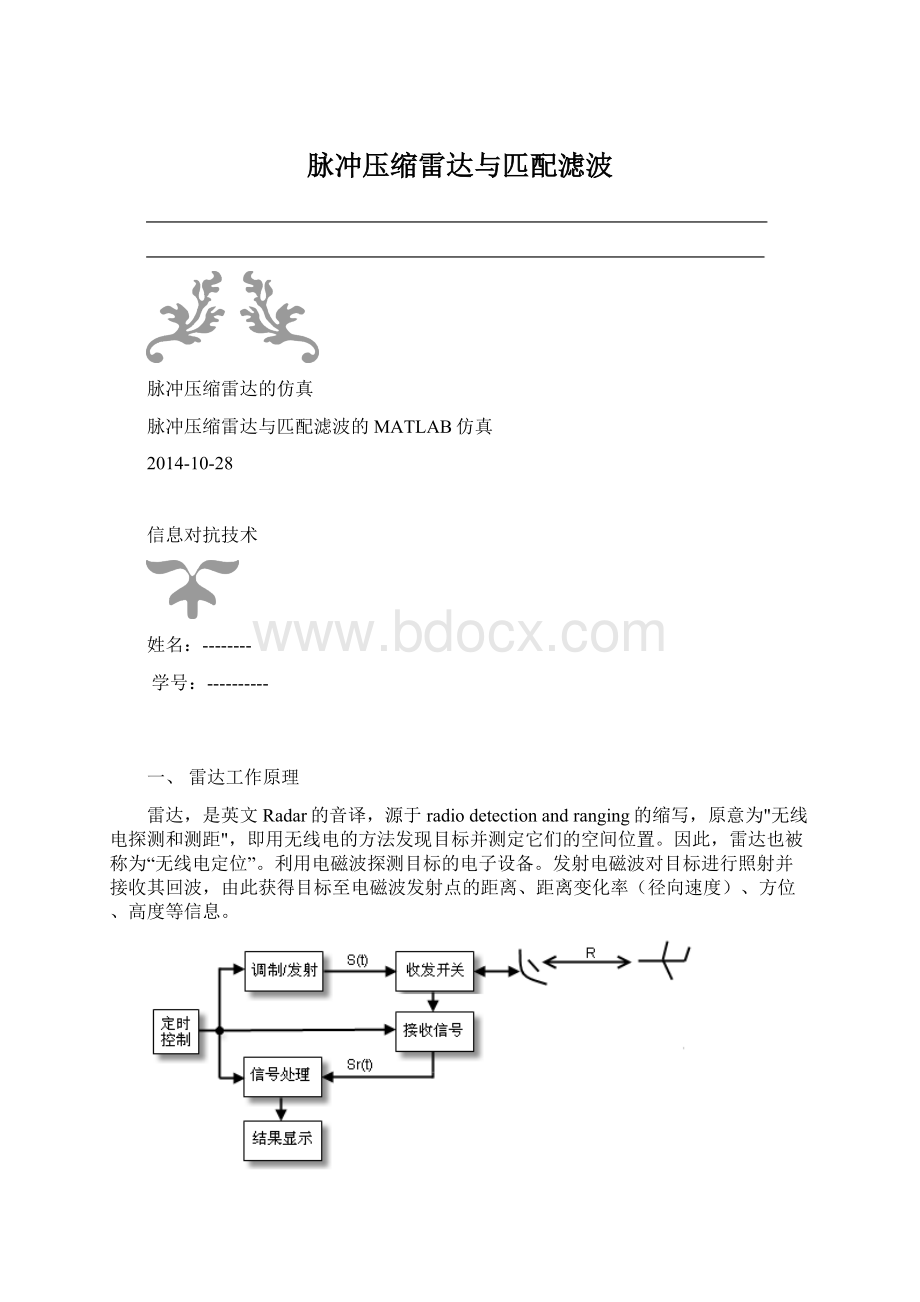 脉冲压缩雷达与匹配滤波Word文档格式.docx_第1页