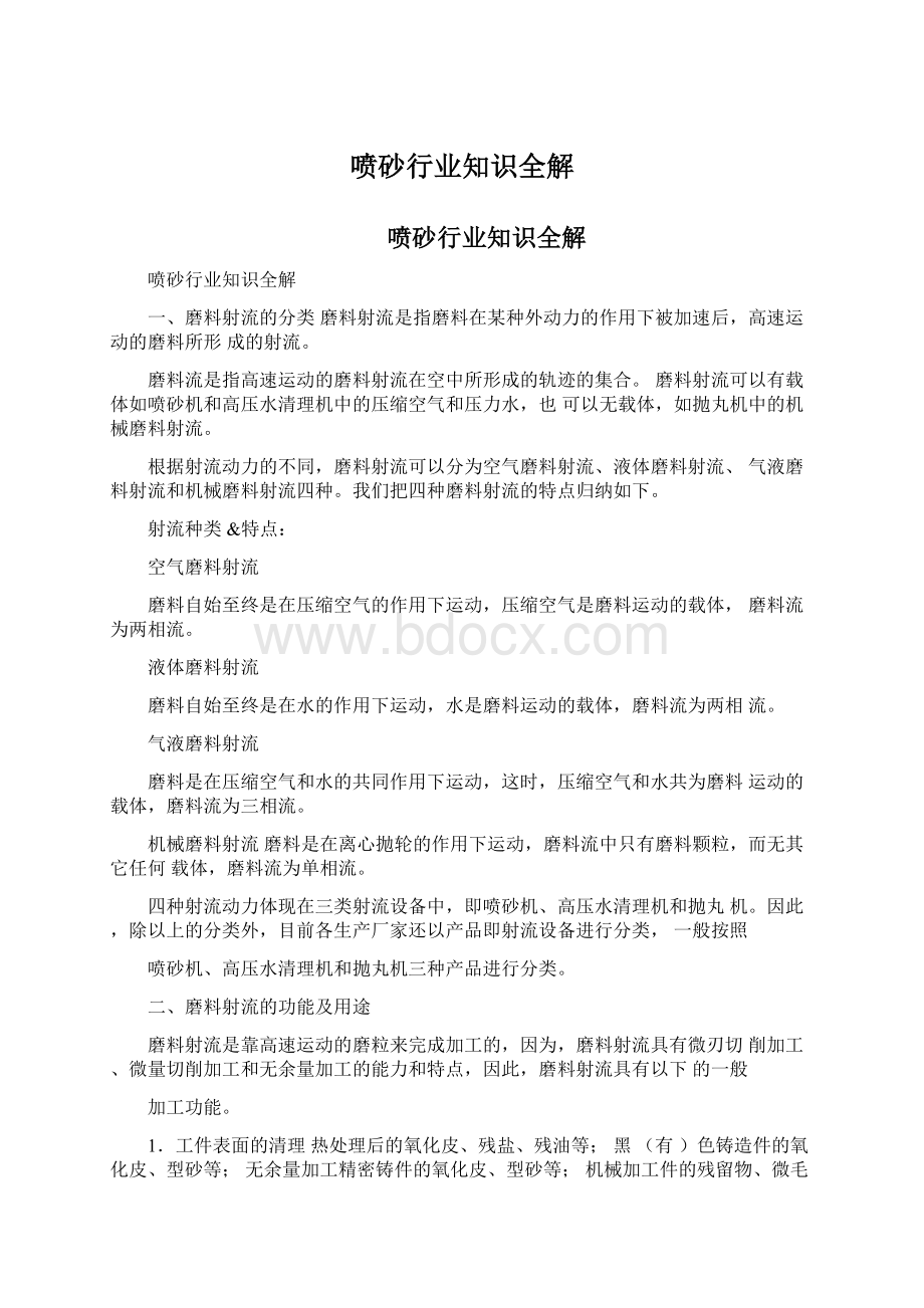 喷砂行业知识全解Word下载.docx_第1页