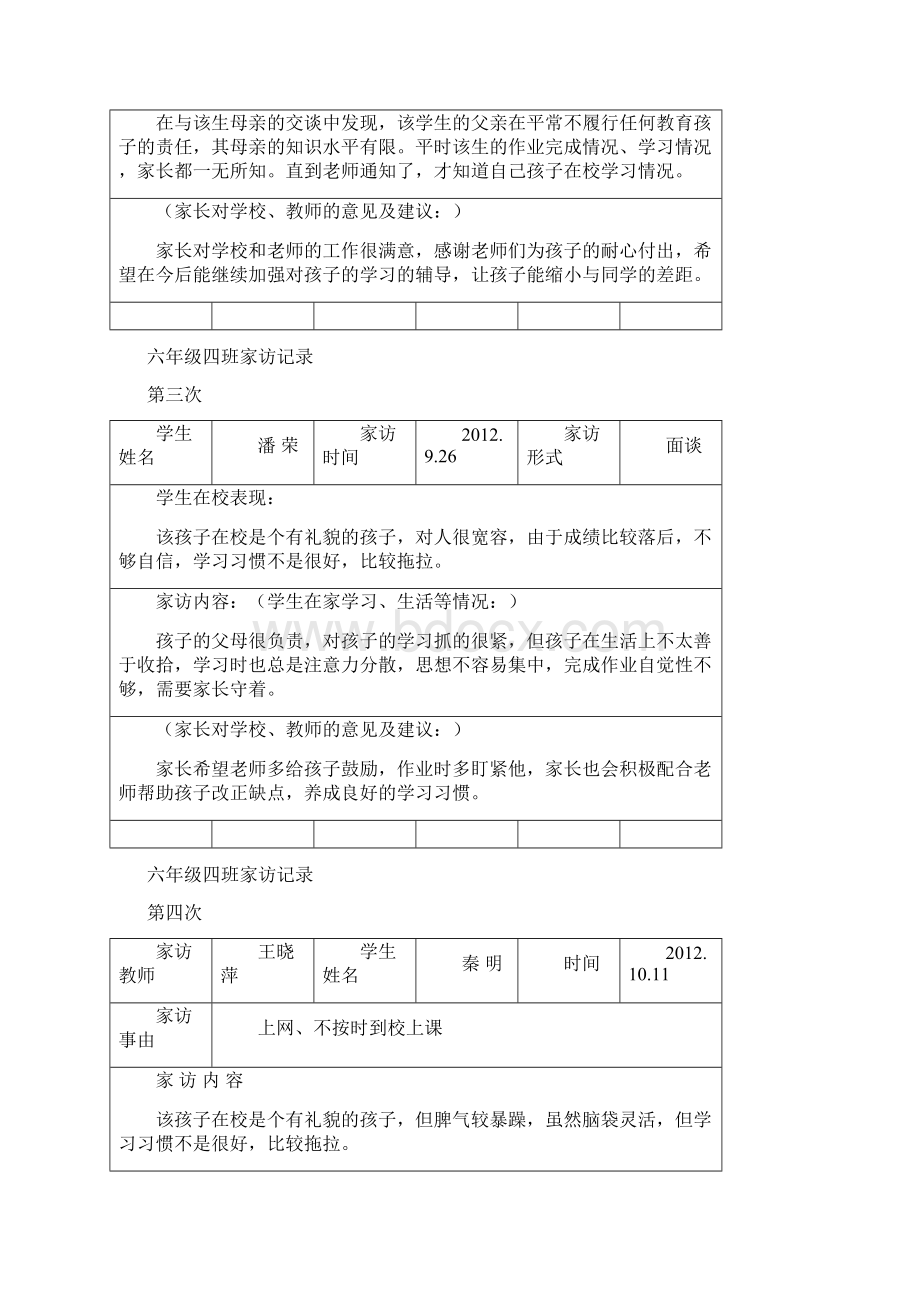 六年级家访记录Word文档下载推荐.docx_第2页