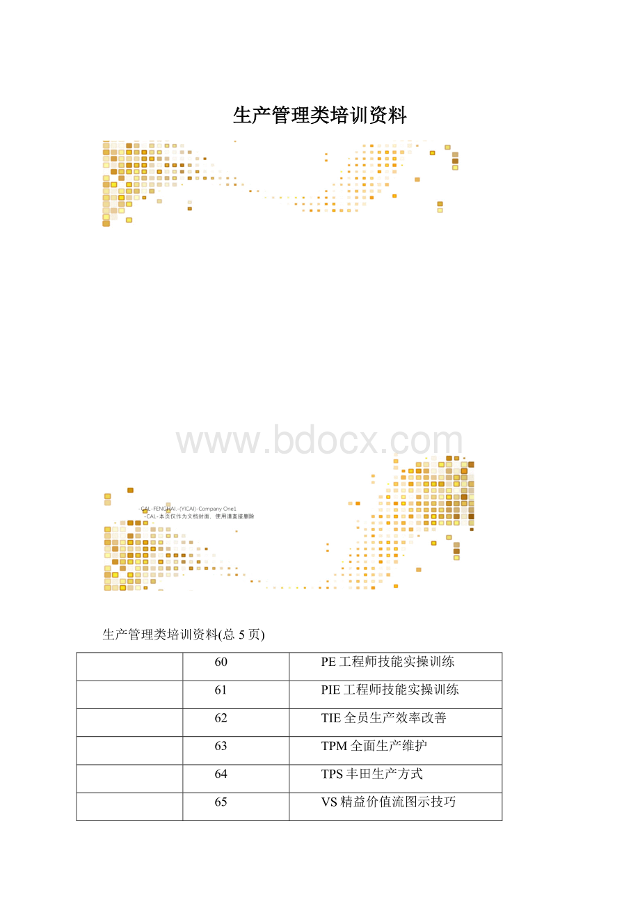 生产管理类培训资料文档格式.docx