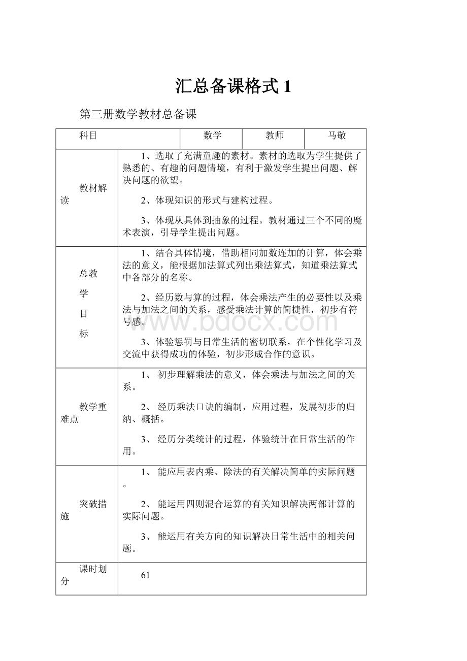 汇总备课格式1Word文件下载.docx