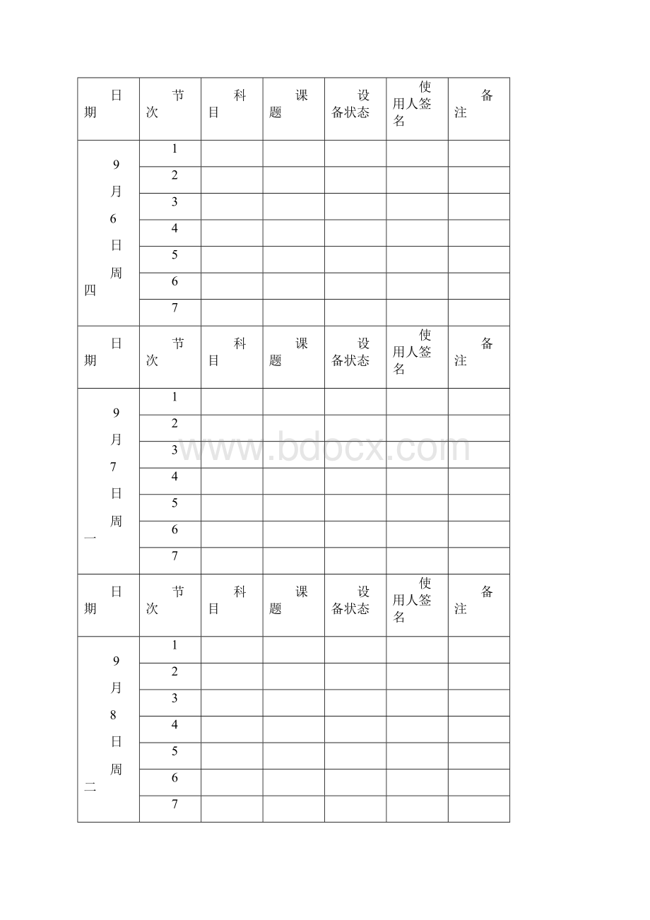 王楼小学一体机使用记录表.docx_第2页