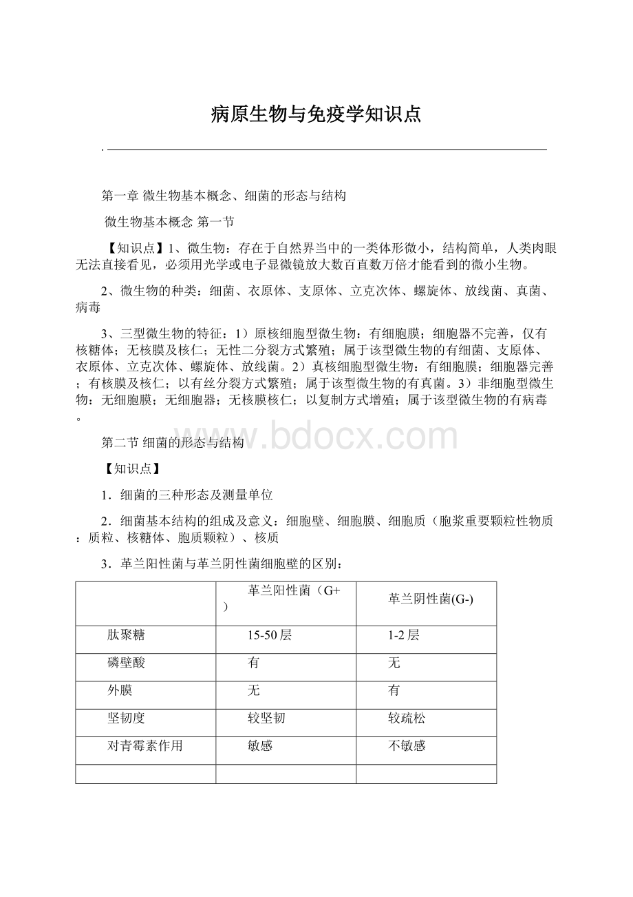 病原生物与免疫学知识点.docx