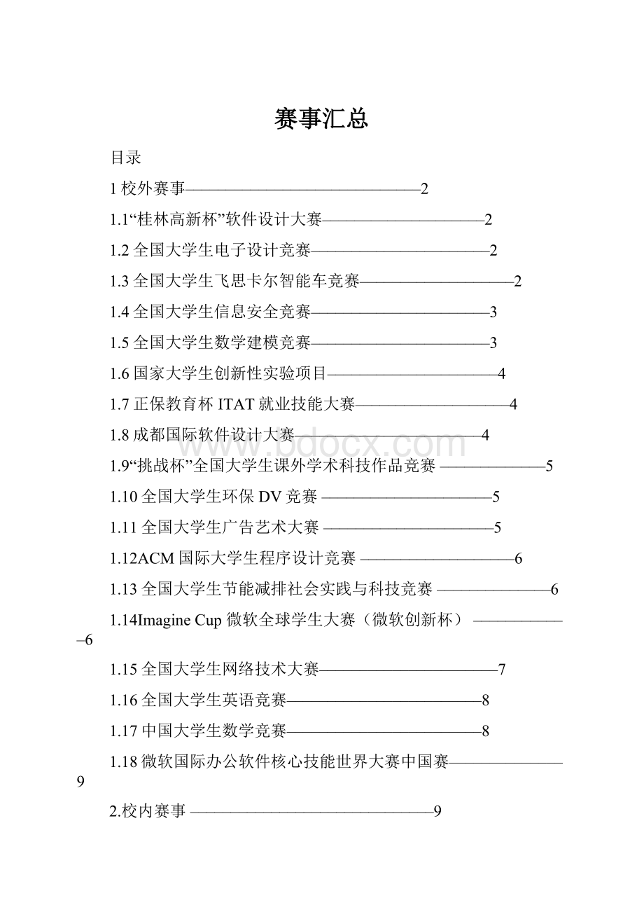 赛事汇总.docx_第1页