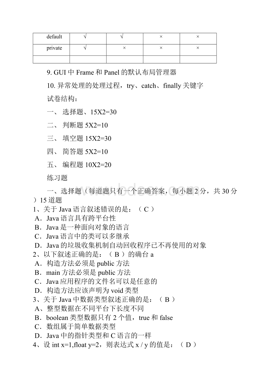 福建工程学院信息学院《java复习提纲》.docx_第2页