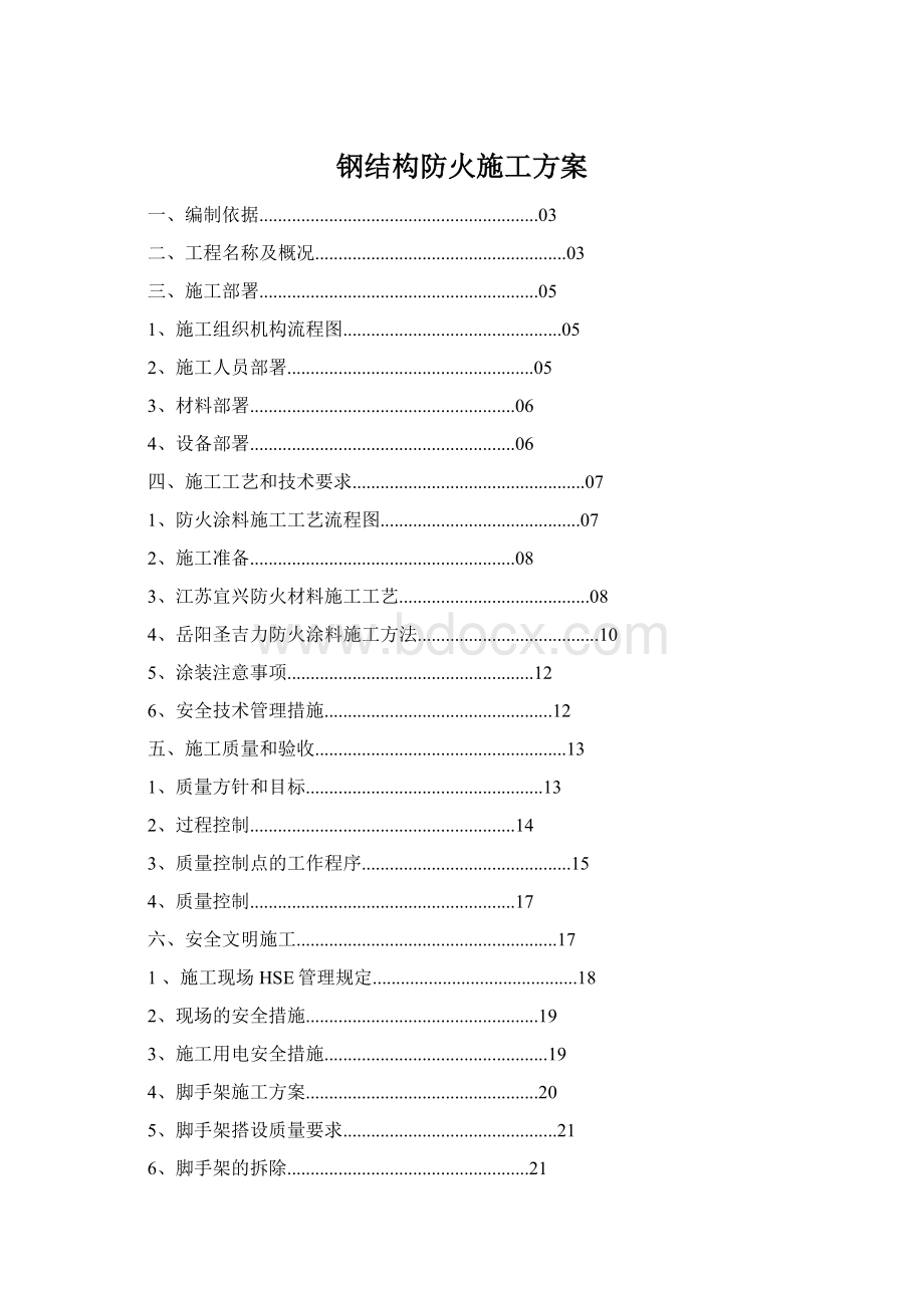 钢结构防火施工方案.docx_第1页