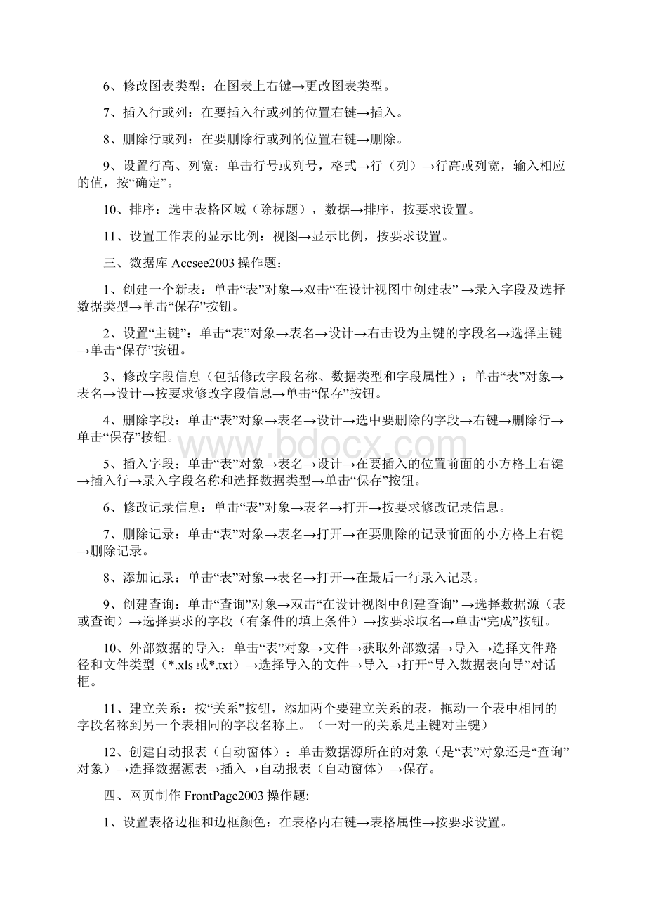 云南省高中信息技术学业水平考试各种操作精编版.docx_第3页