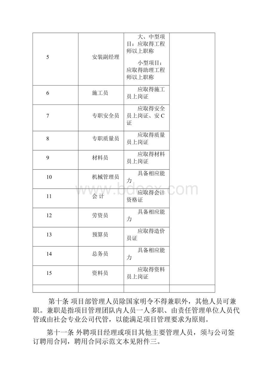 项目管理机构设置及管理人员配置暂行规定修订Word文件下载.docx_第3页