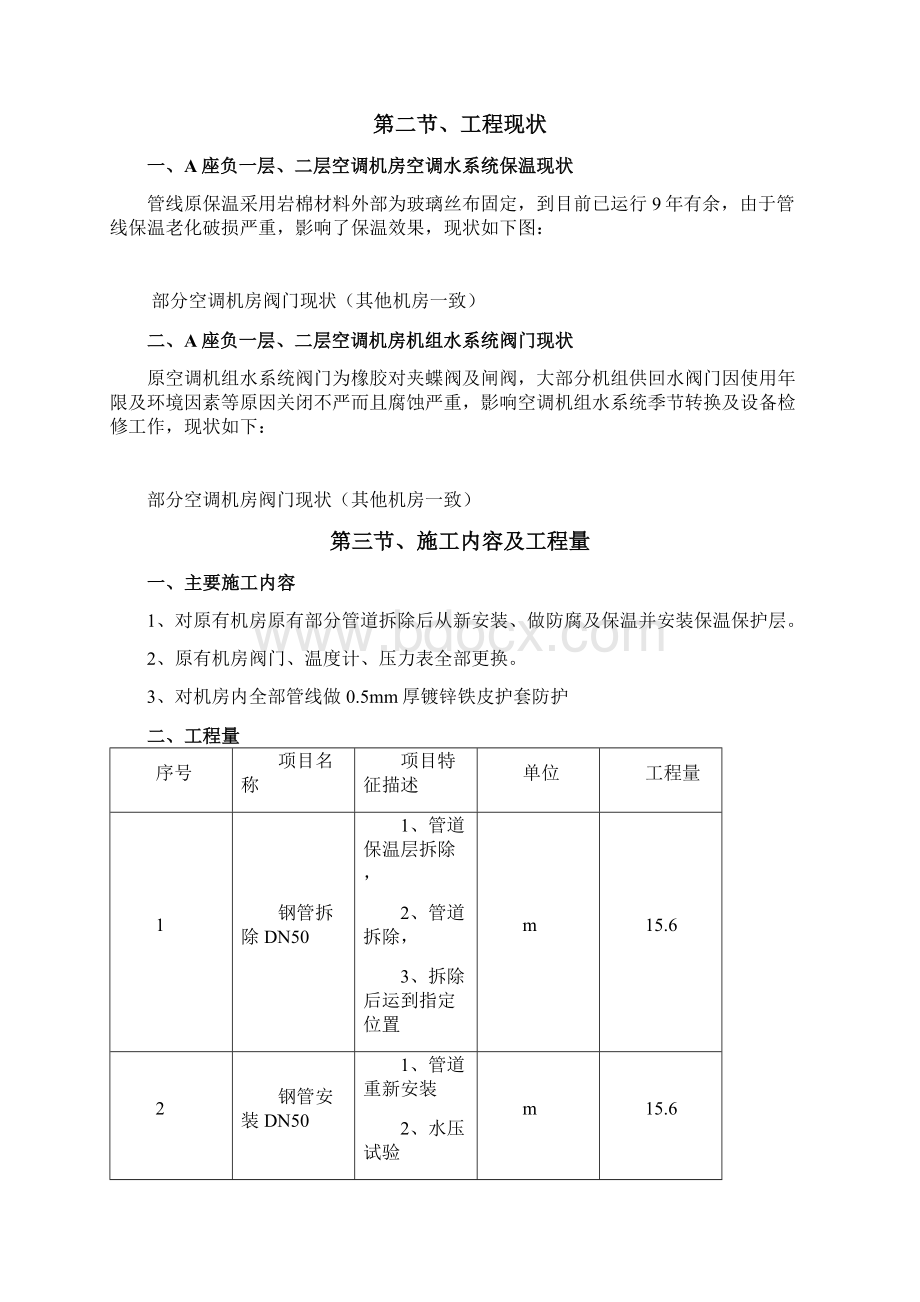 XX空调机房阀门及保温整修工程.docx_第2页