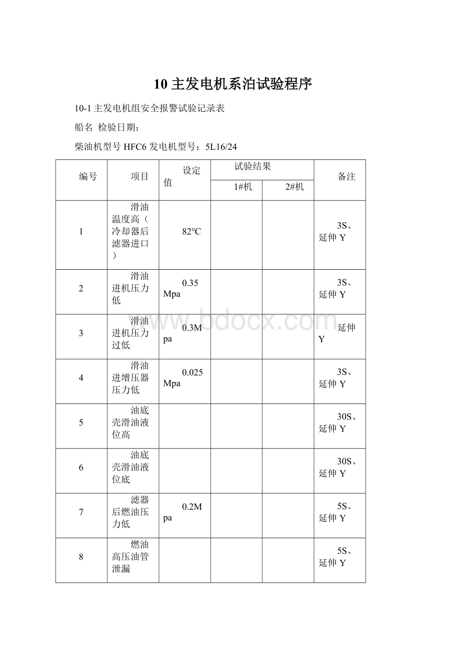 10 主发电机系泊试验程序.docx_第1页