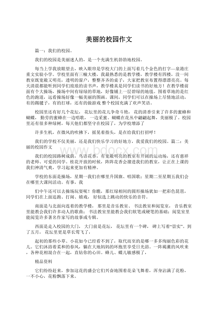 美丽的校园作文文档格式.docx