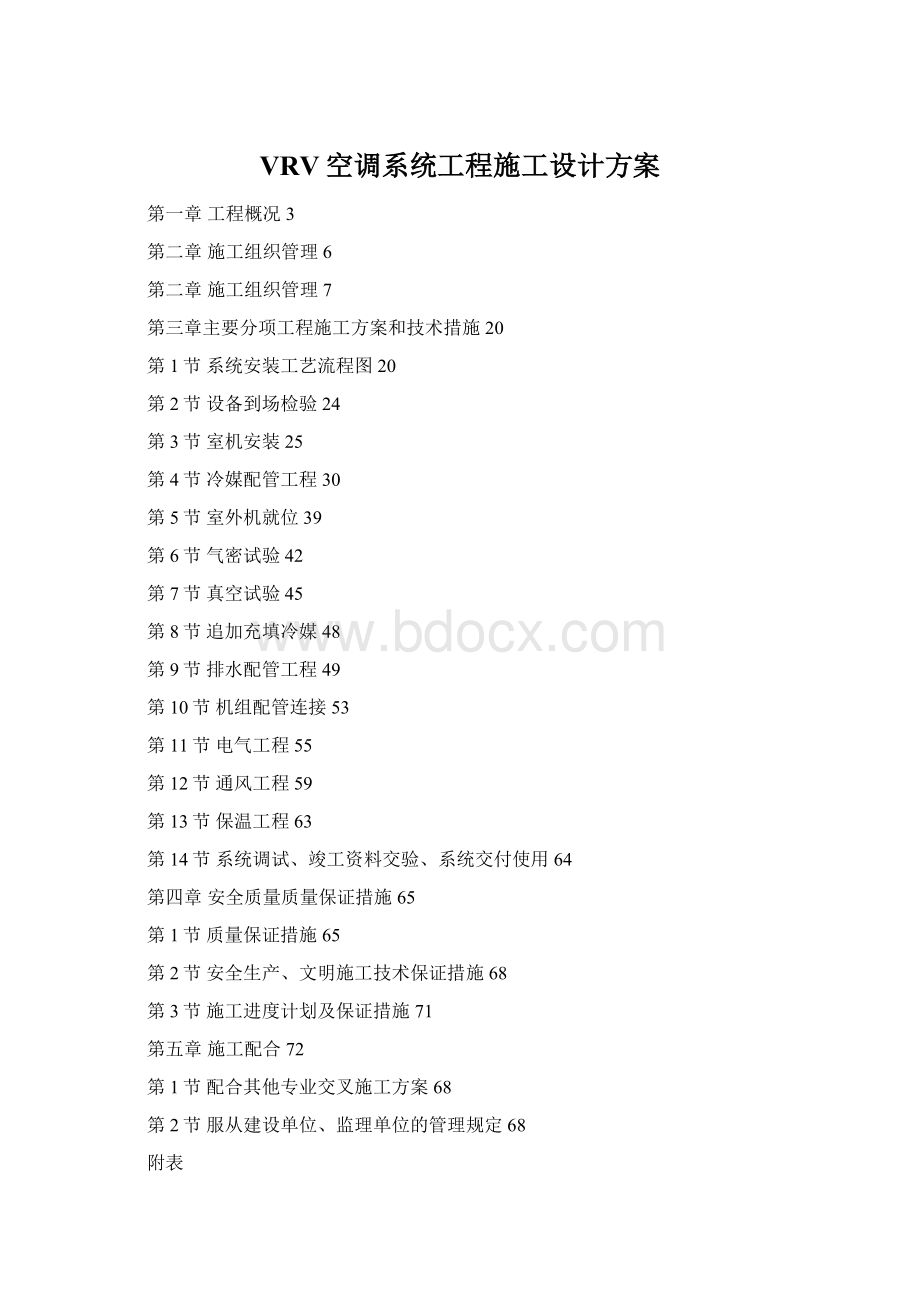 VRV空调系统工程施工设计方案.docx
