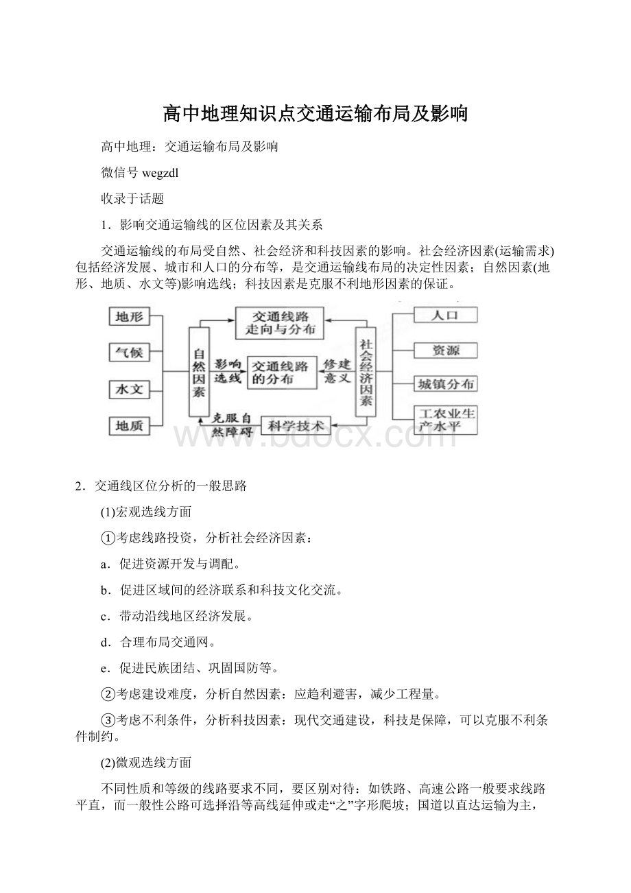 高中地理知识点交通运输布局及影响.docx