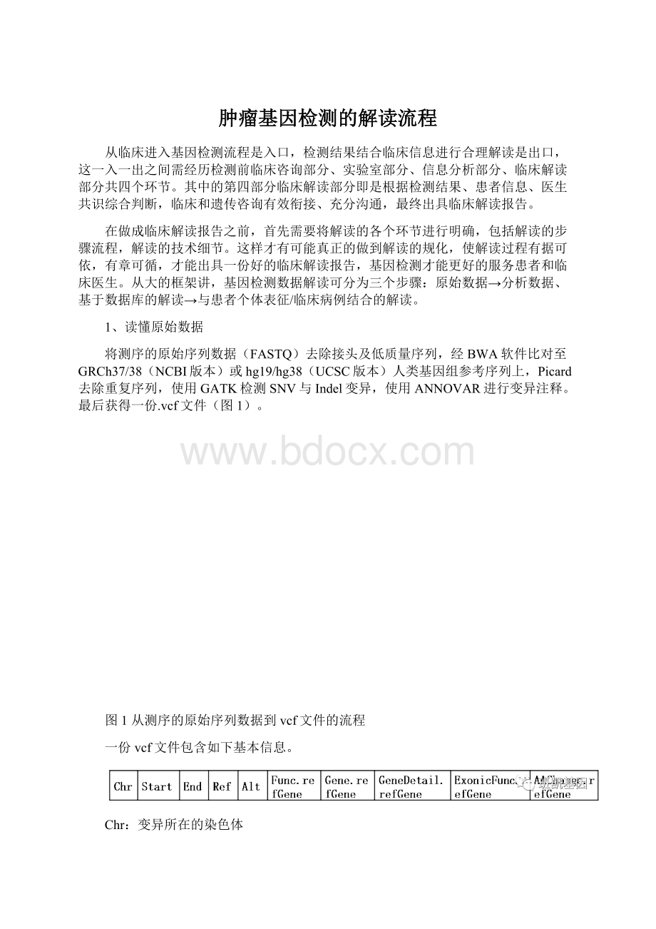 肿瘤基因检测的解读流程Word文档下载推荐.docx