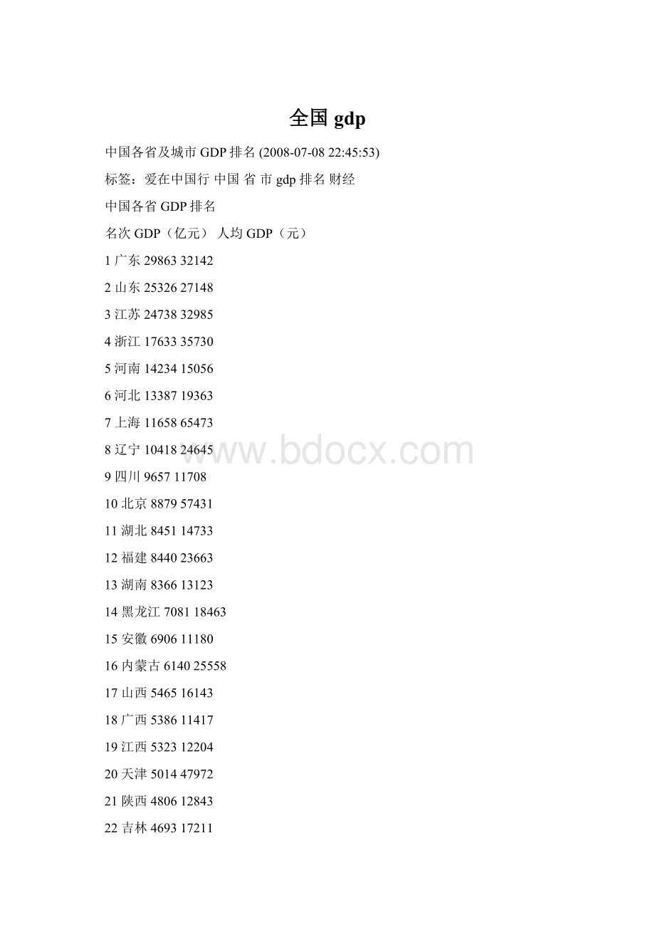 全国gdpWord文档格式.docx