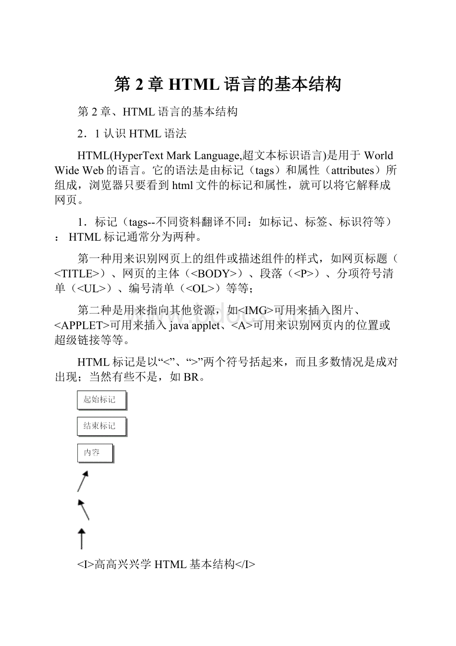 第2章HTML语言的基本结构.docx