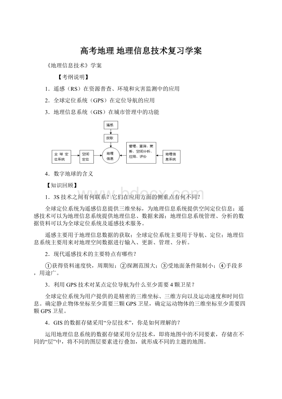 高考地理 地理信息技术复习学案Word下载.docx