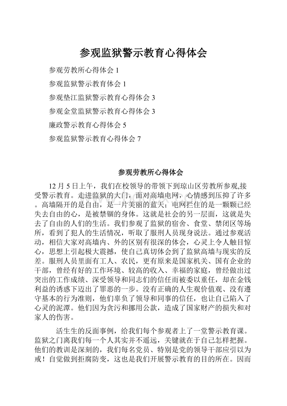 参观监狱警示教育心得体会Word格式文档下载.docx