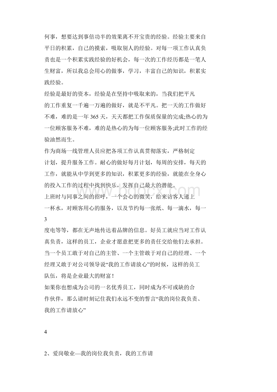 我的岗位我负责我的工作请放心Word文档格式.docx_第3页