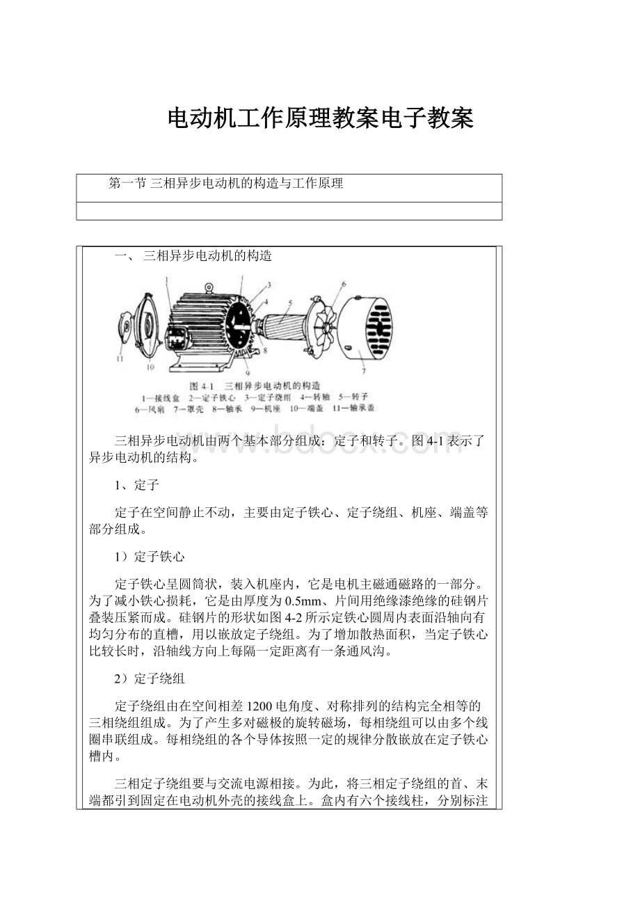 电动机工作原理教案电子教案Word文档格式.docx_第1页