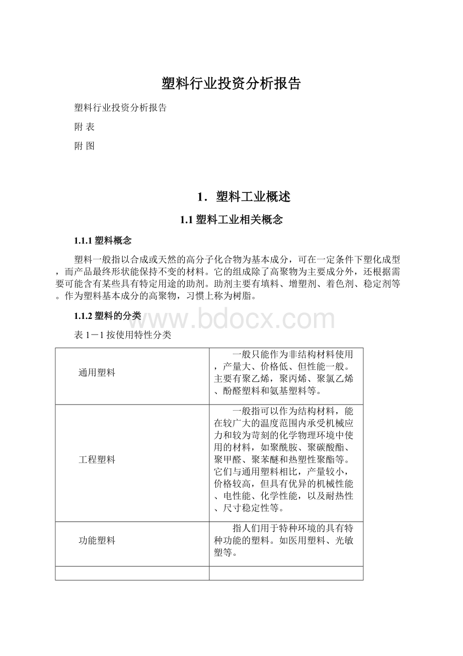 塑料行业投资分析报告Word格式文档下载.docx