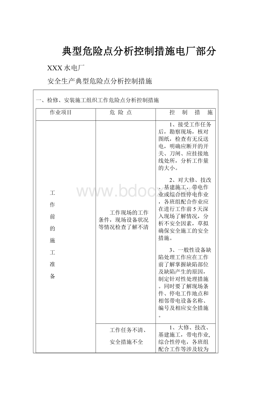 典型危险点分析控制措施电厂部分.docx