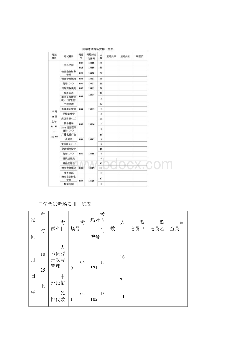 自学考试考场安排一览表.docx_第2页