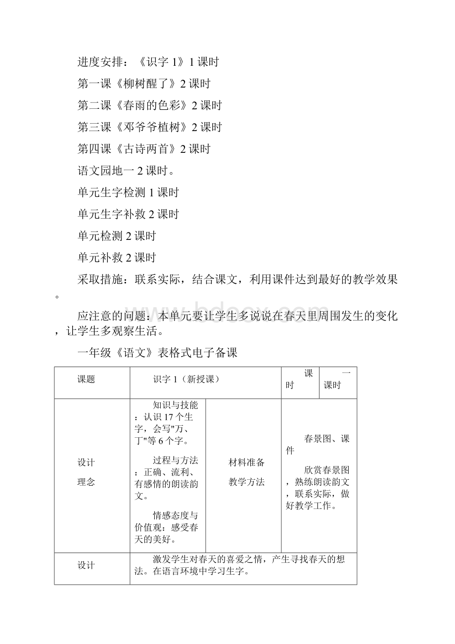 精品人教版小学语文一年级下册教案Word文件下载.docx_第3页