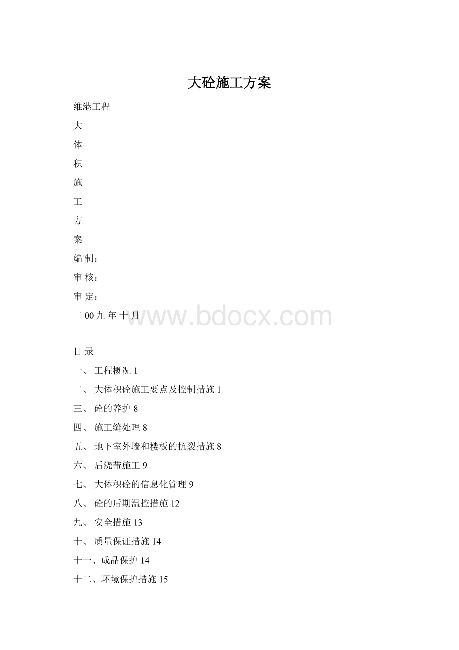 大砼施工方案.docx