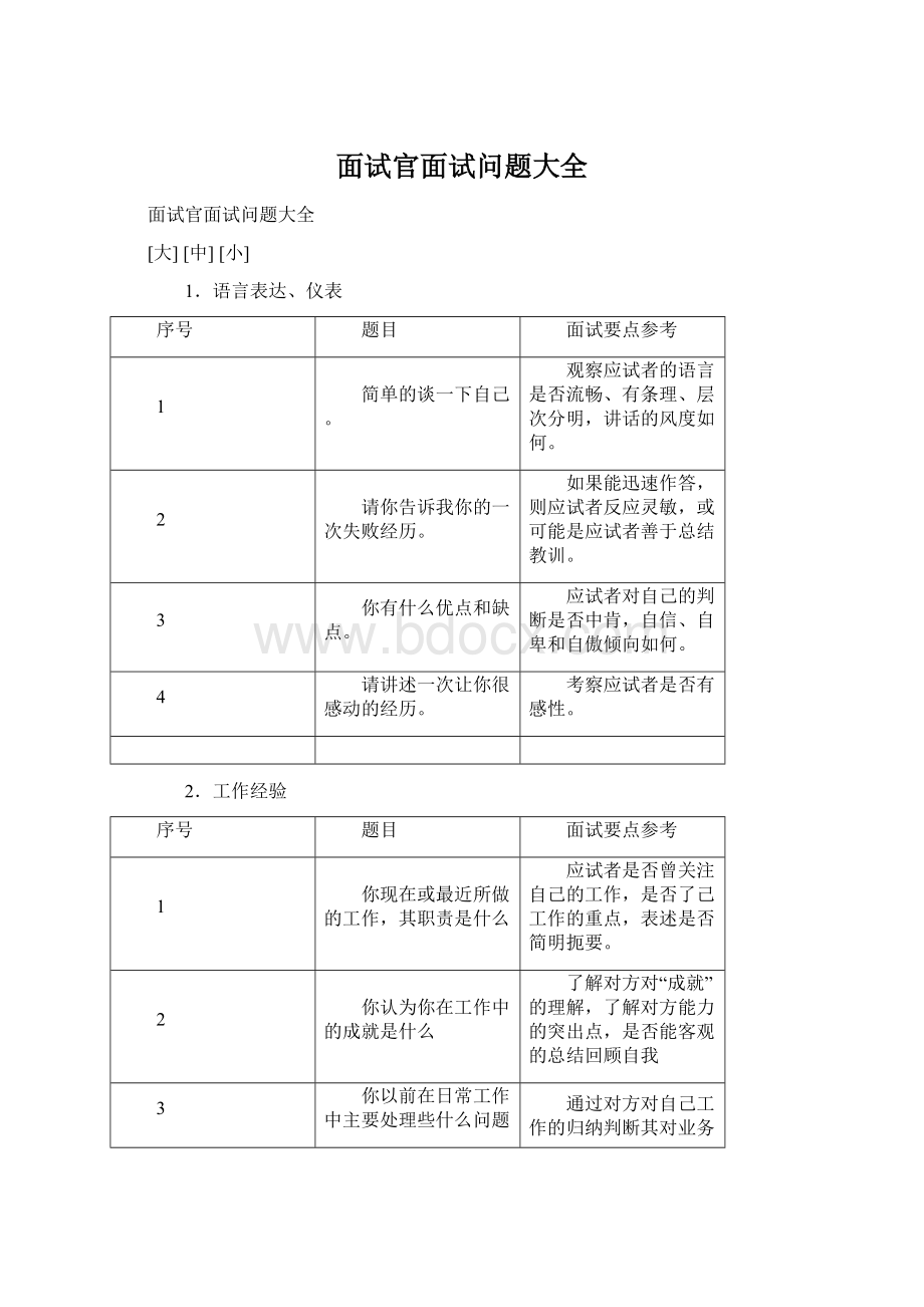 面试官面试问题大全.docx