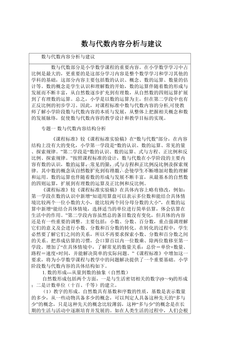 数与代数内容分析与建议.docx