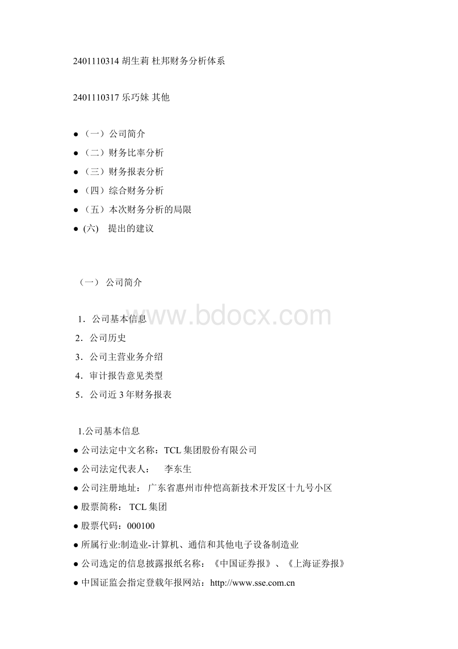 第四组TCL集团财务分析Word格式.docx_第2页