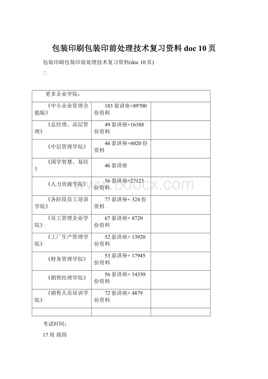 包装印刷包装印前处理技术复习资料doc 10页.docx_第1页