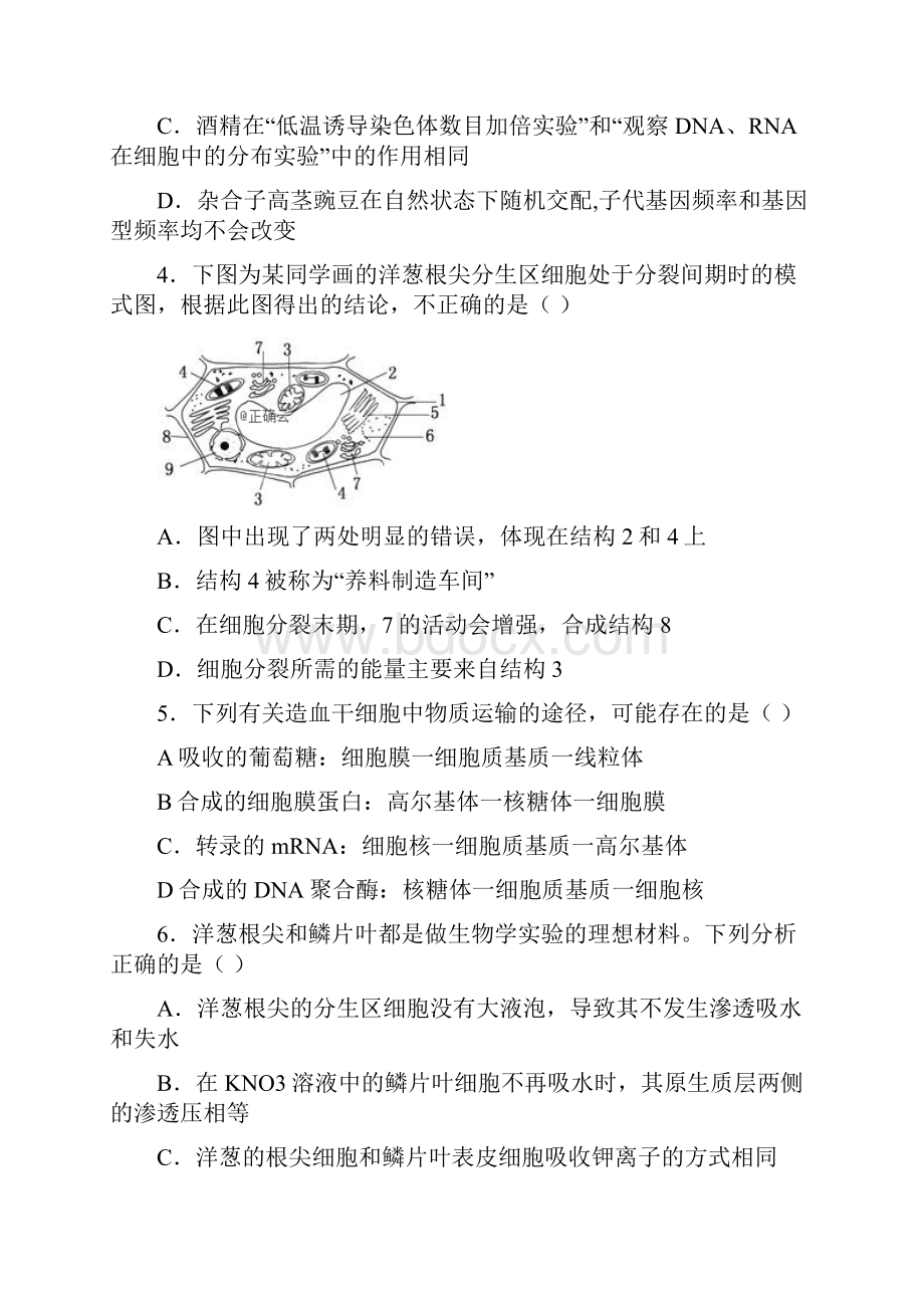 河北省曲阳一中学年高三生物月考试题.docx_第2页