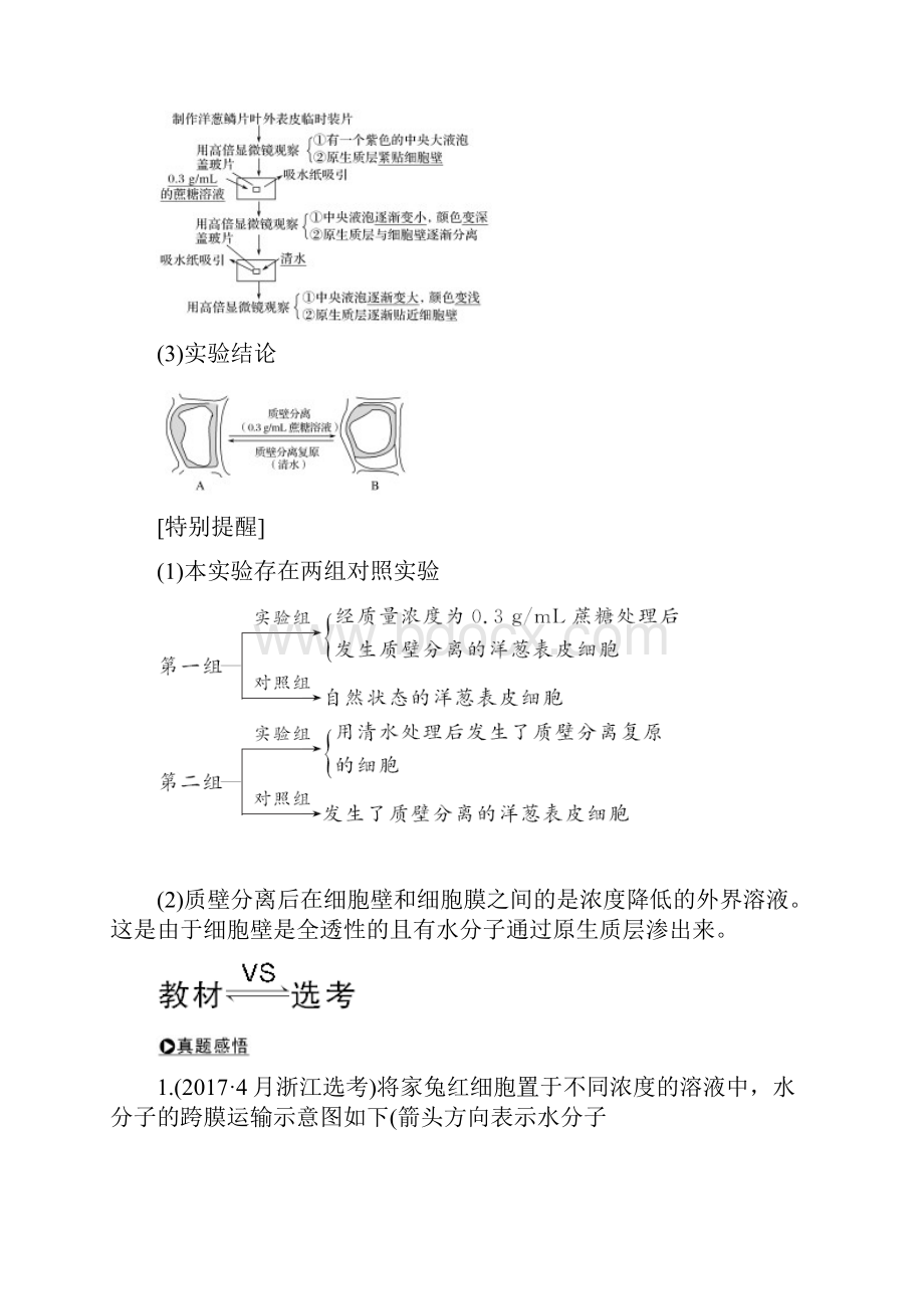 浙江专版版高考生物一轮复习第5讲物质出入细胞的方式学案.docx_第3页