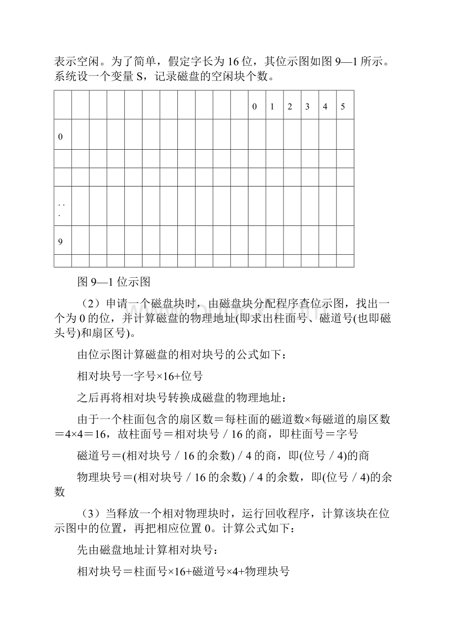 用位示图管理磁盘空间的分配与回收文档格式.docx_第2页