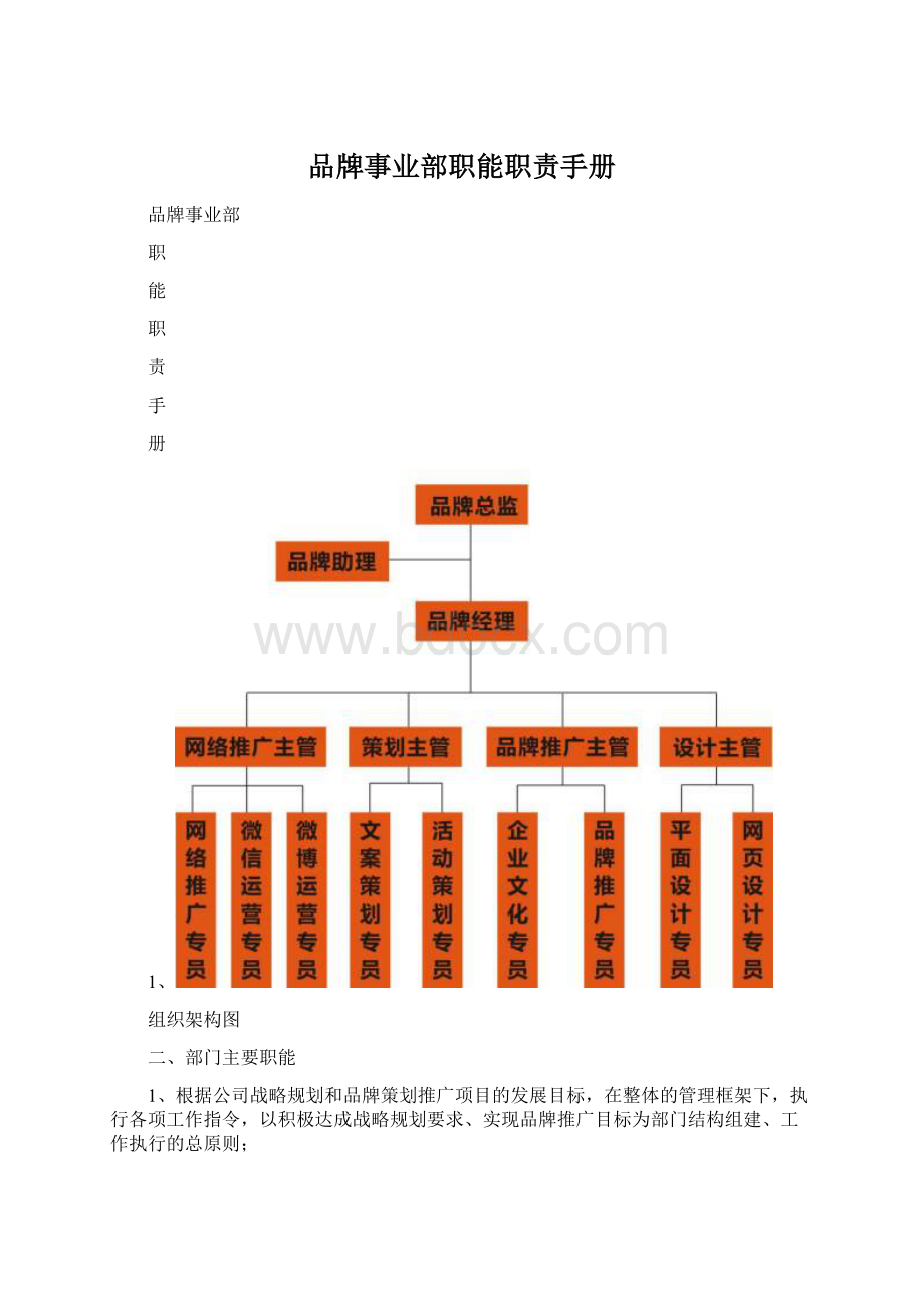 品牌事业部职能职责手册.docx