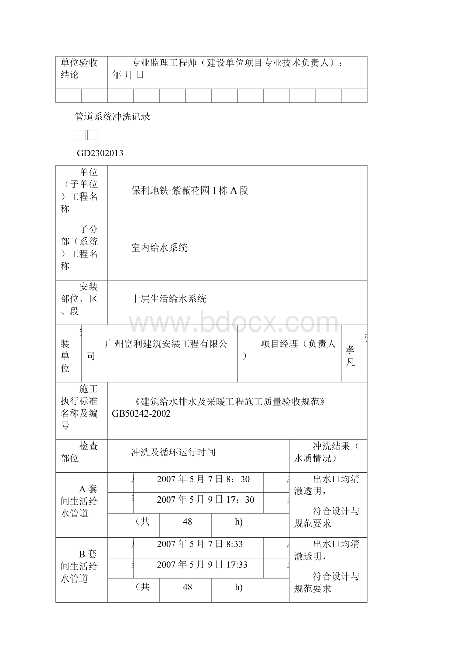 管道系统冲洗记录.docx_第3页