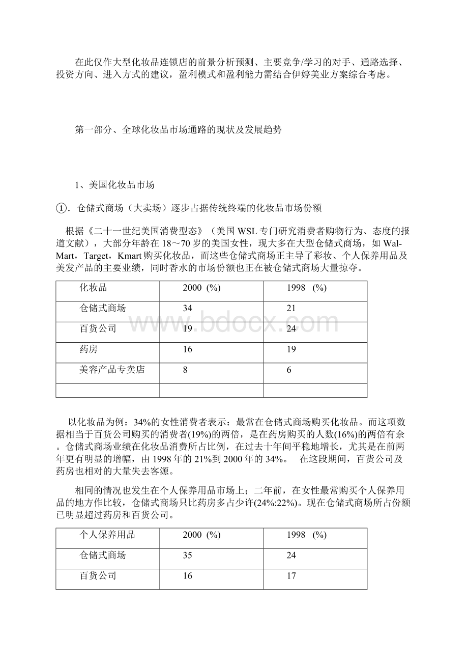 大型化妆品连锁店商业启动计划.docx_第3页