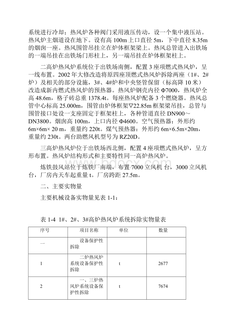 首钢炼铁厂热风炉系统拆除施工方案.docx_第3页