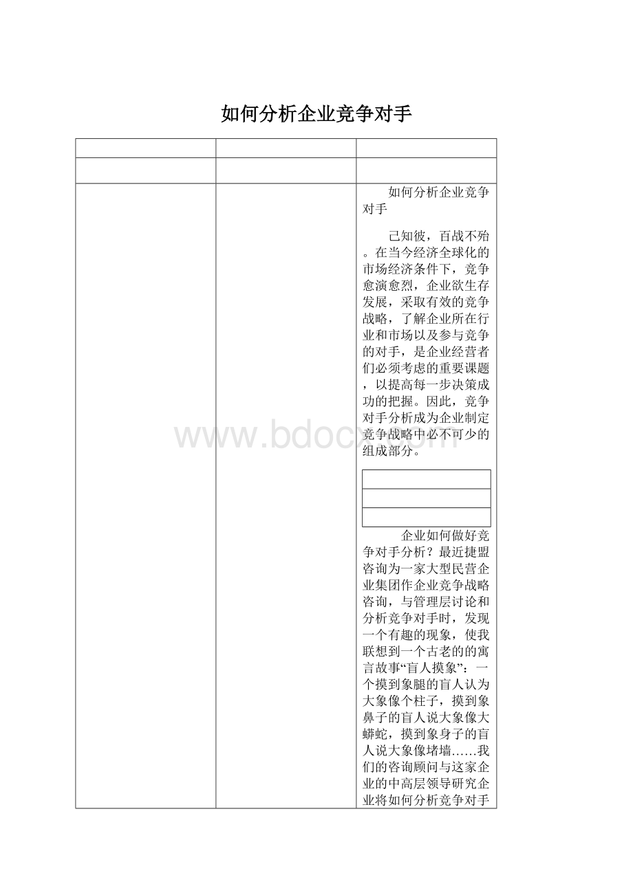 如何分析企业竞争对手Word文档下载推荐.docx_第1页