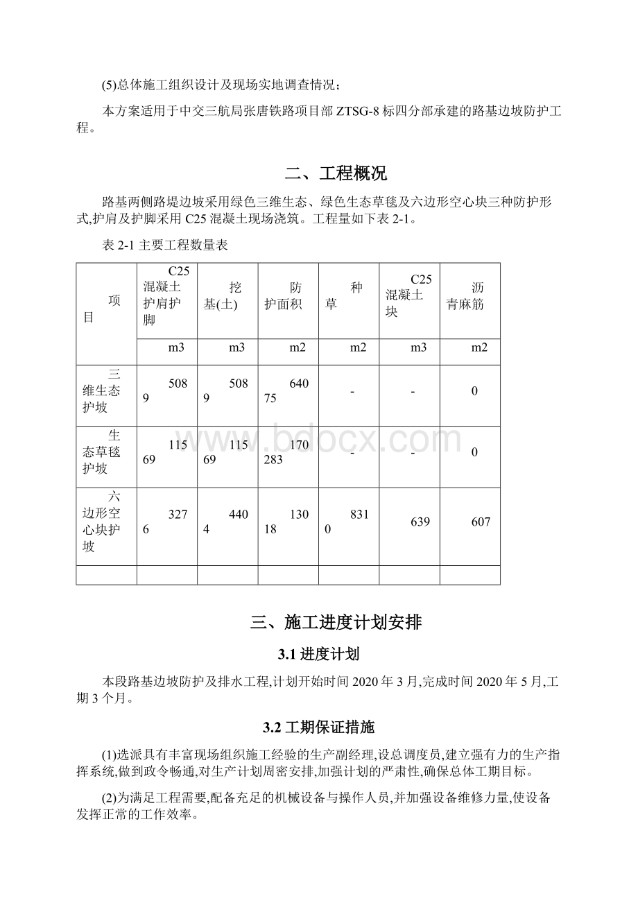 铁路路基边坡防护工程施工方案优秀及安全保证措施.docx_第2页