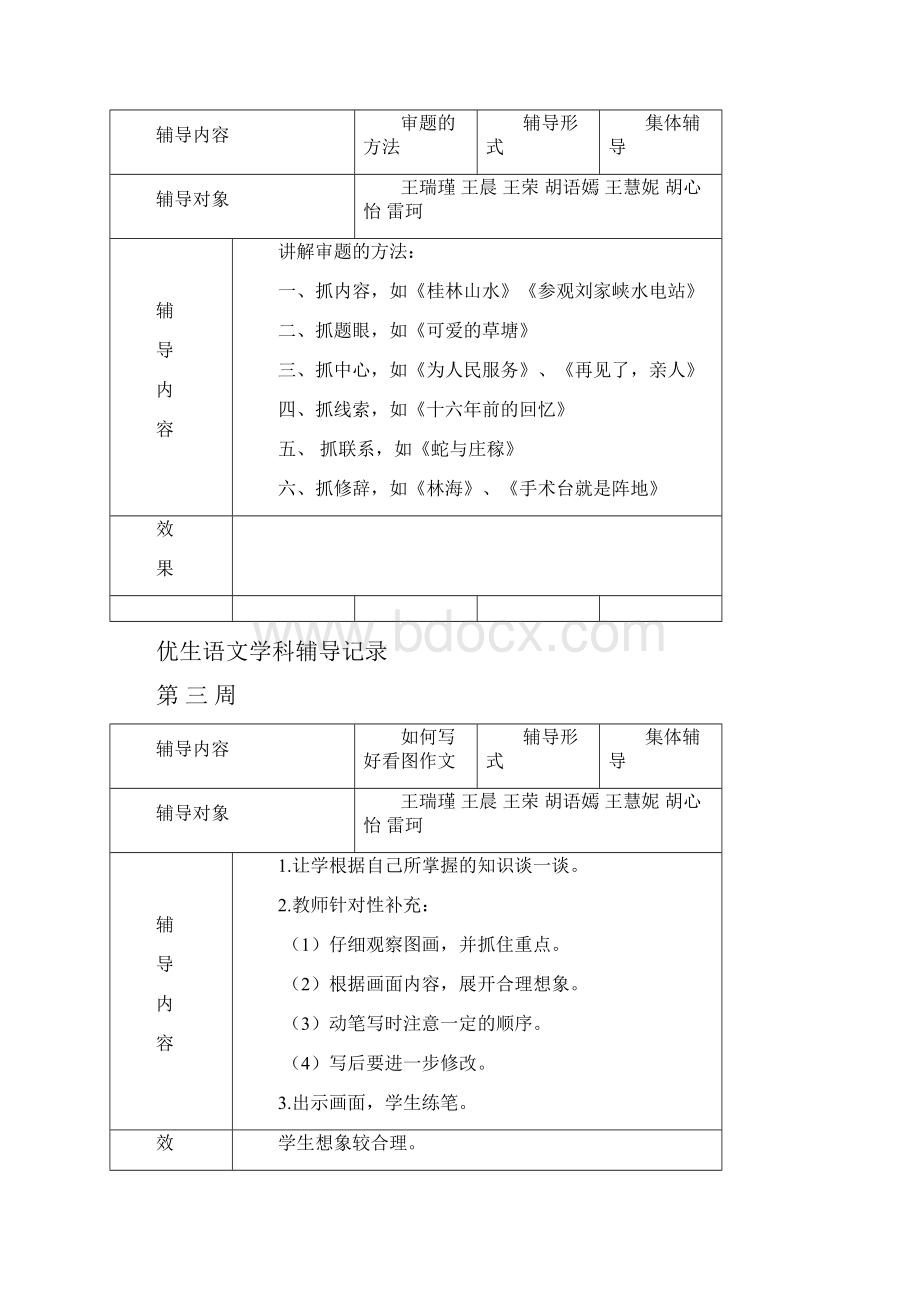 六年级语文优生辅导记录下学期Word格式文档下载.docx_第3页