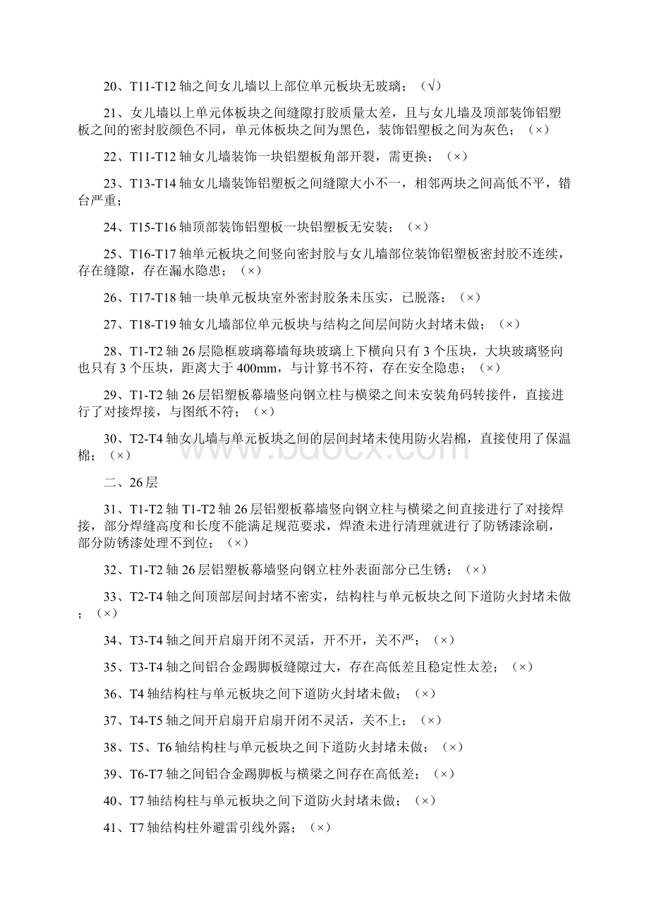 2号楼外幕墙质量问题检查421Word格式文档下载.docx_第2页