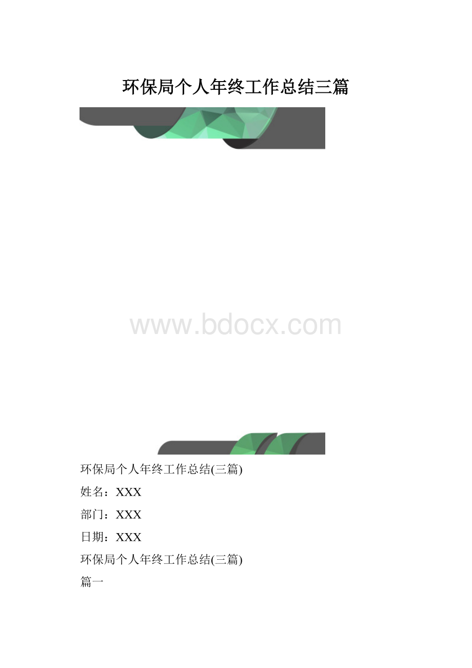 环保局个人年终工作总结三篇文档格式.docx