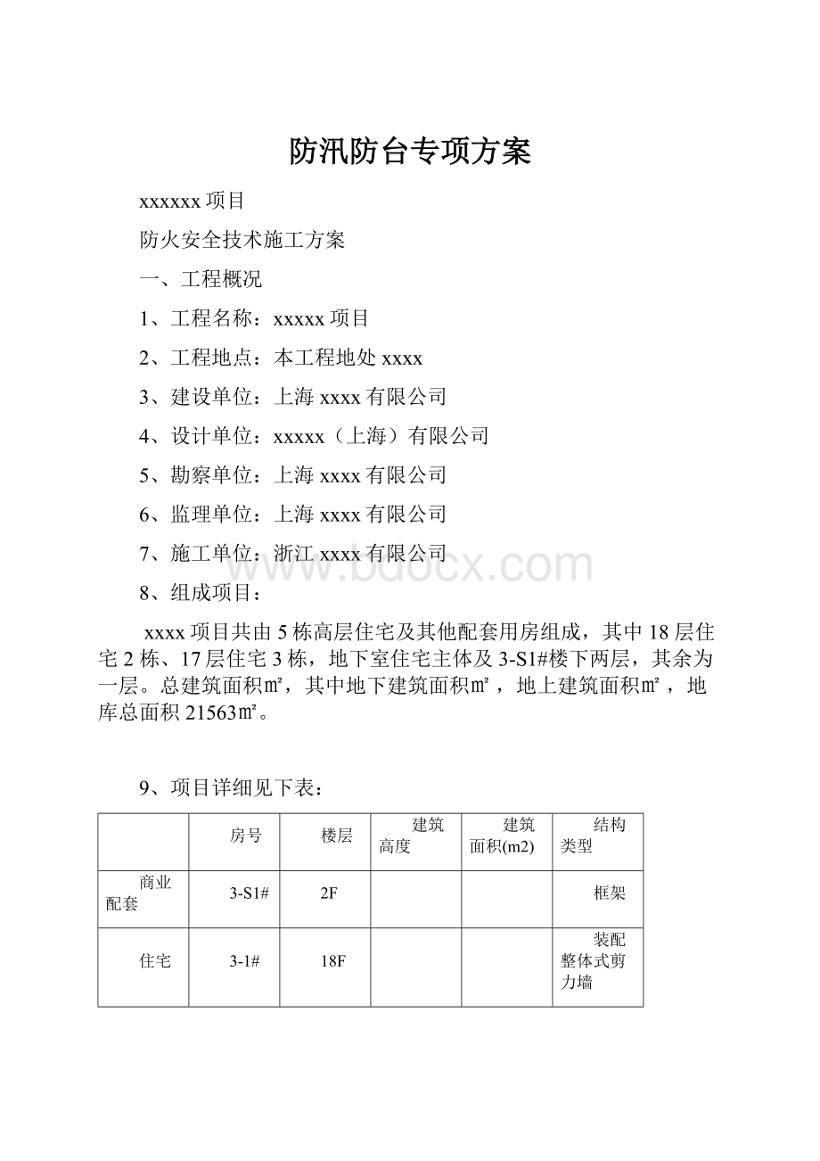 防汛防台专项方案Word格式.docx_第1页